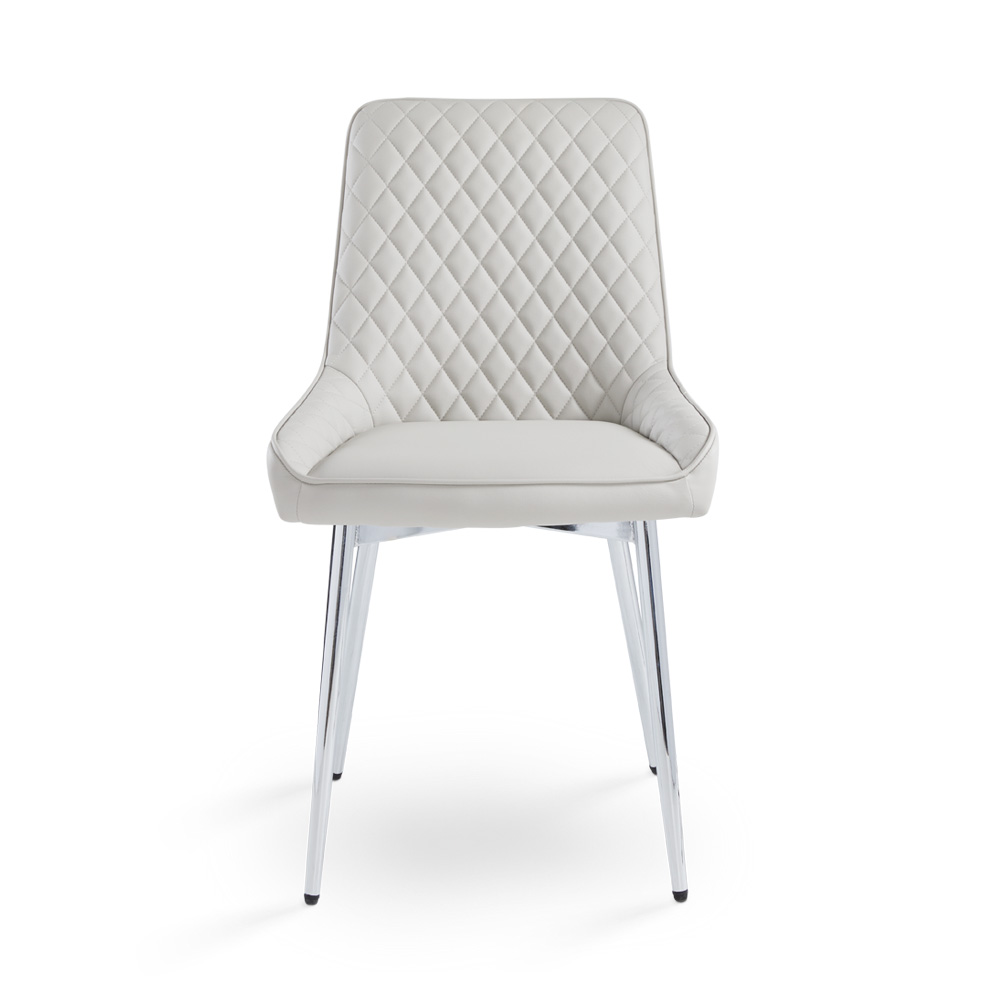 Emily Dining Chair: Light Grey Leatherette